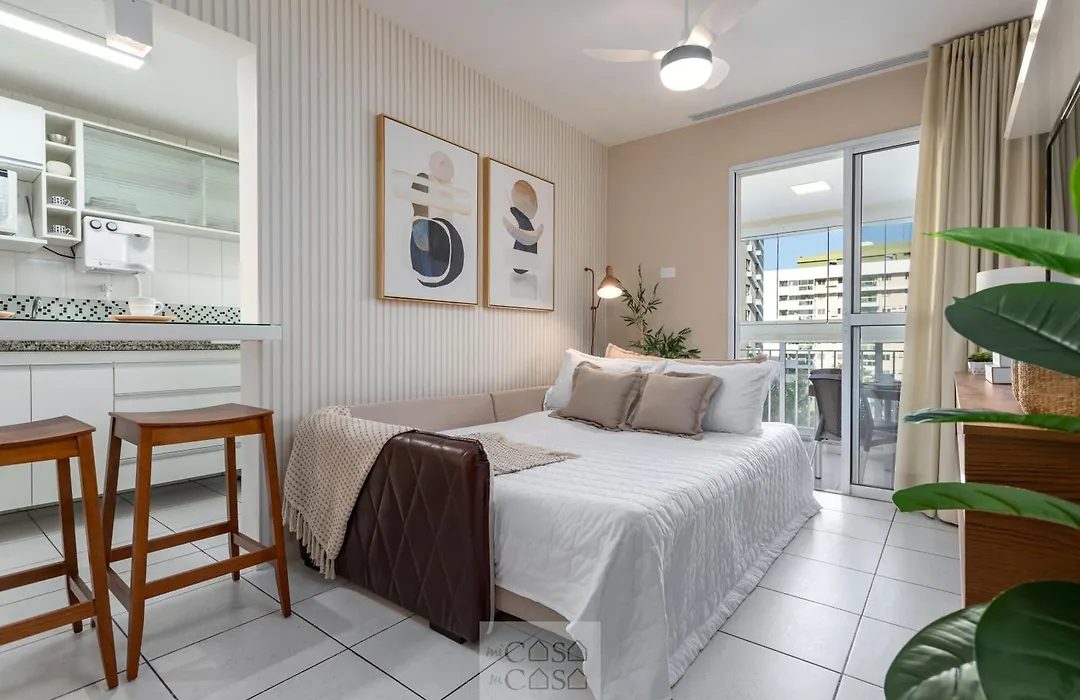 2 Quartos com Varanda a 300m RioCentro Wi-Fi 120mbps e Cozinha Completa - Condomínio com Piscina, Estacionamento, Portaria 24h e Parquinho Infantil - Apartamento indicado para Grupos, Hóspedes a Trabalho e Crianças-1